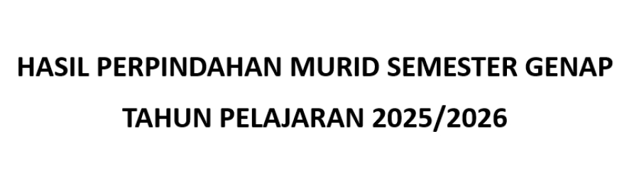 Informasi Hasil Perpindahan Murid Semester Genap Tahun Ajaran 2025/2026